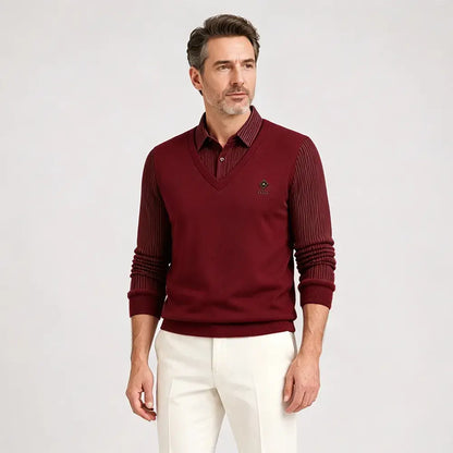 👔🔥🔥【Év végi promóció】🔥【M-4XL】Férfi prémium kasmír kétrészes, minden az egyben meleg felső