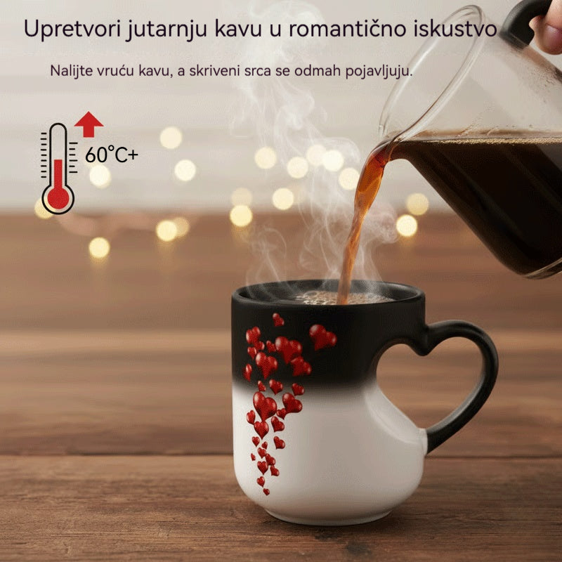 📢📢50% popusta!!! Valentinova keramička šalica s ručkom u obliku srca koja mijenja boju 💝✨