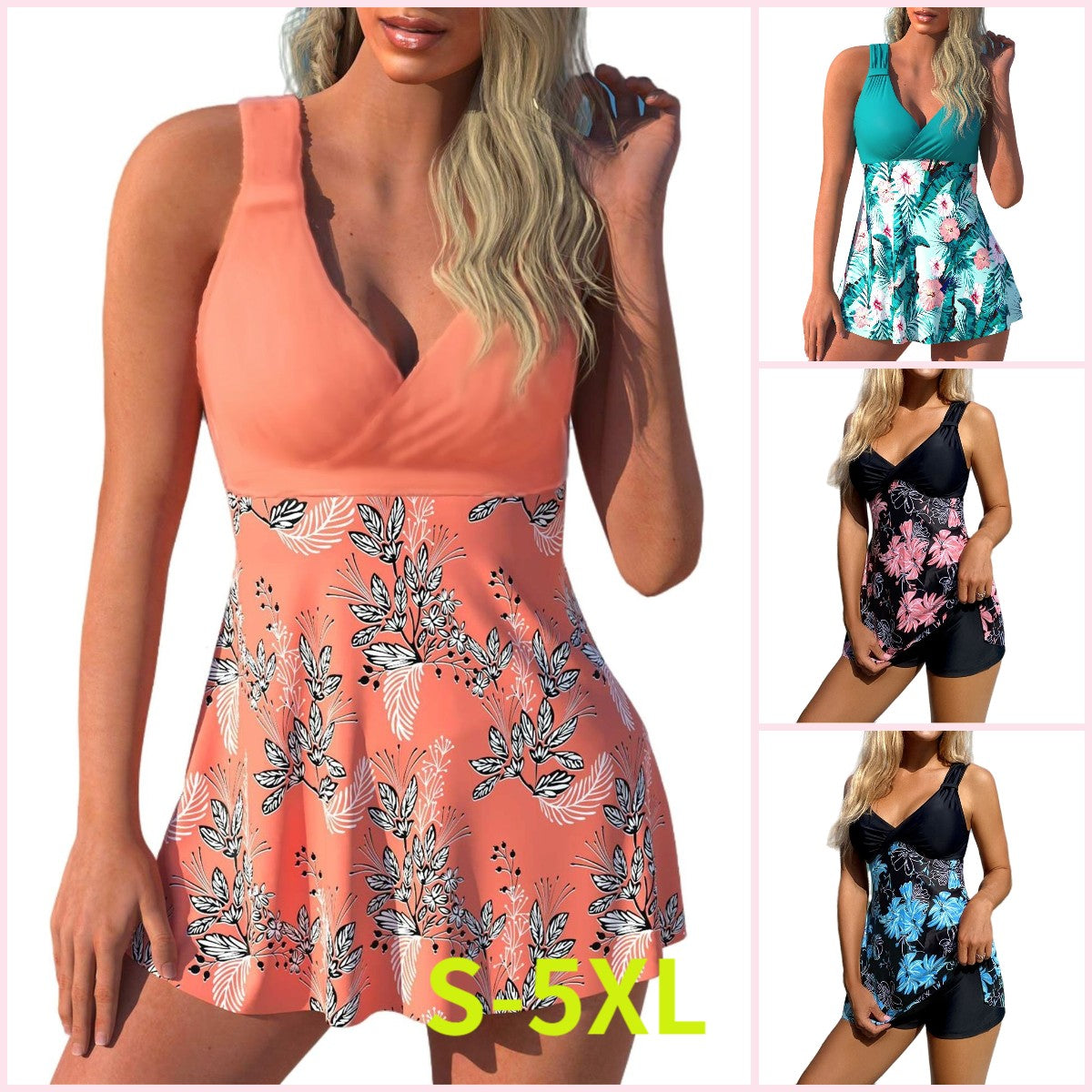 🏖️👙【S-5XL】2026 Mintás, Tengerparti Vakációra Készlet, Fürdőruha Szett