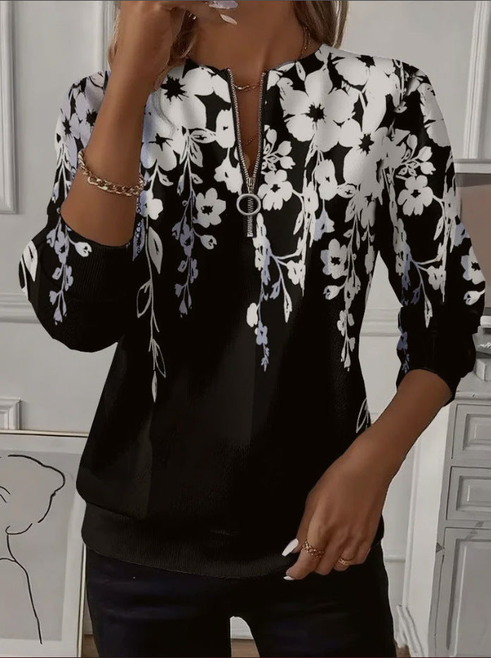 🔥【S–3XL】Női hosszú ujjú raglán ujjú pulóver – divatos mintával, kényelmes viselet
