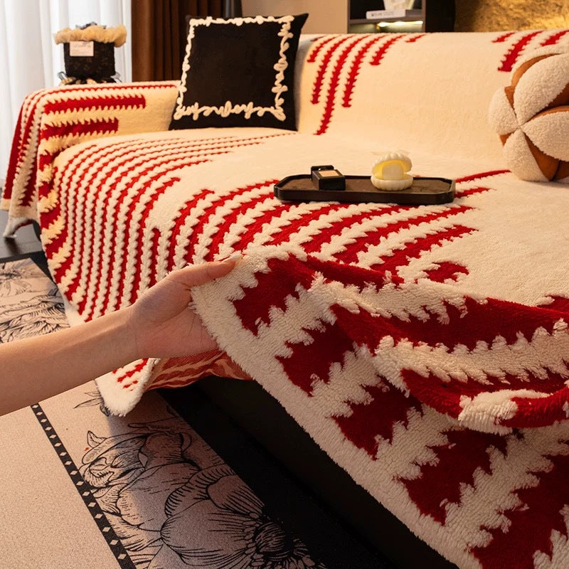 ✨【180*130cm】Oferta especial de Navidad para madrugadores:🎉 funda de sofá suave y antideslizante de felpa