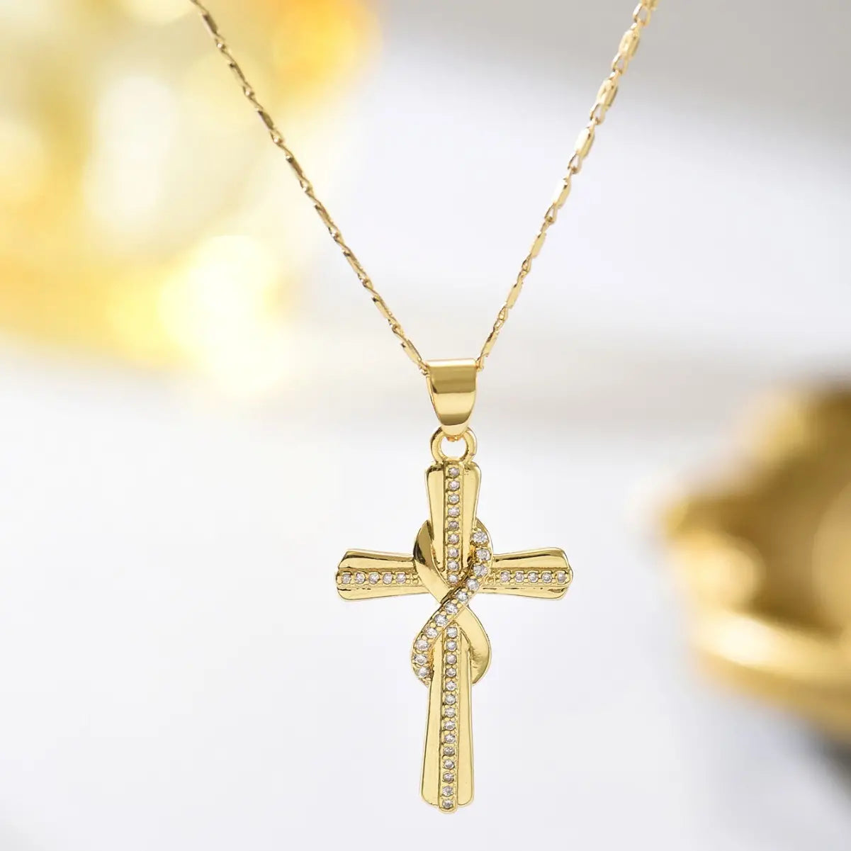 🎀💖 Módní a elegantní náhrdelník se symbolem nekonečna a motivem ve tvaru kříže, platba na dobírku