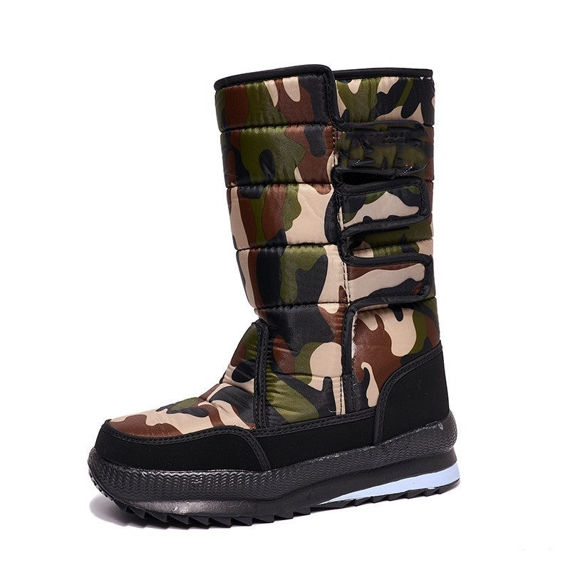 👢【Μέγεθος 36-47】🔥 Ανθεκτικές και άνετες ψηλές μπότες χιονιού, αντιολισθητική σόλα, ζεστή εσωτερική επένδυση, χειμερινά παπούτσια με επένδυση βαμβακιού