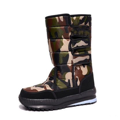 👢【Μέγεθος 36-47】🔥 Ανθεκτικές και άνετες ψηλές μπότες χιονιού, αντιολισθητική σόλα, ζεστή εσωτερική επένδυση, χειμερινά παπούτσια με επένδυση βαμβακιού