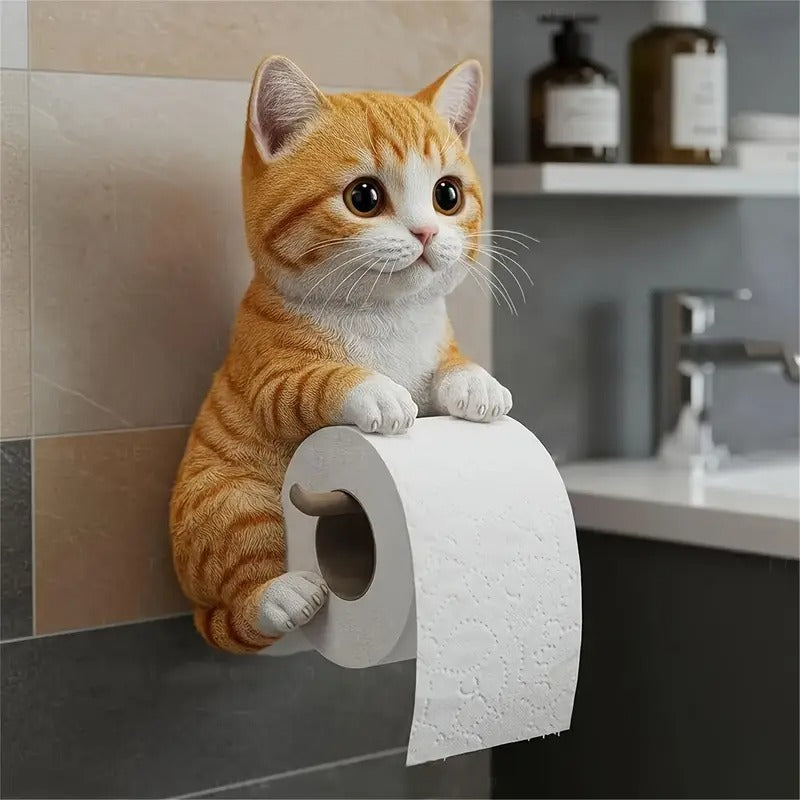 🐱🐱【Žhavý výprodej letošního roku】Držák toaletního papíru s roztomilým kočičím vzorem