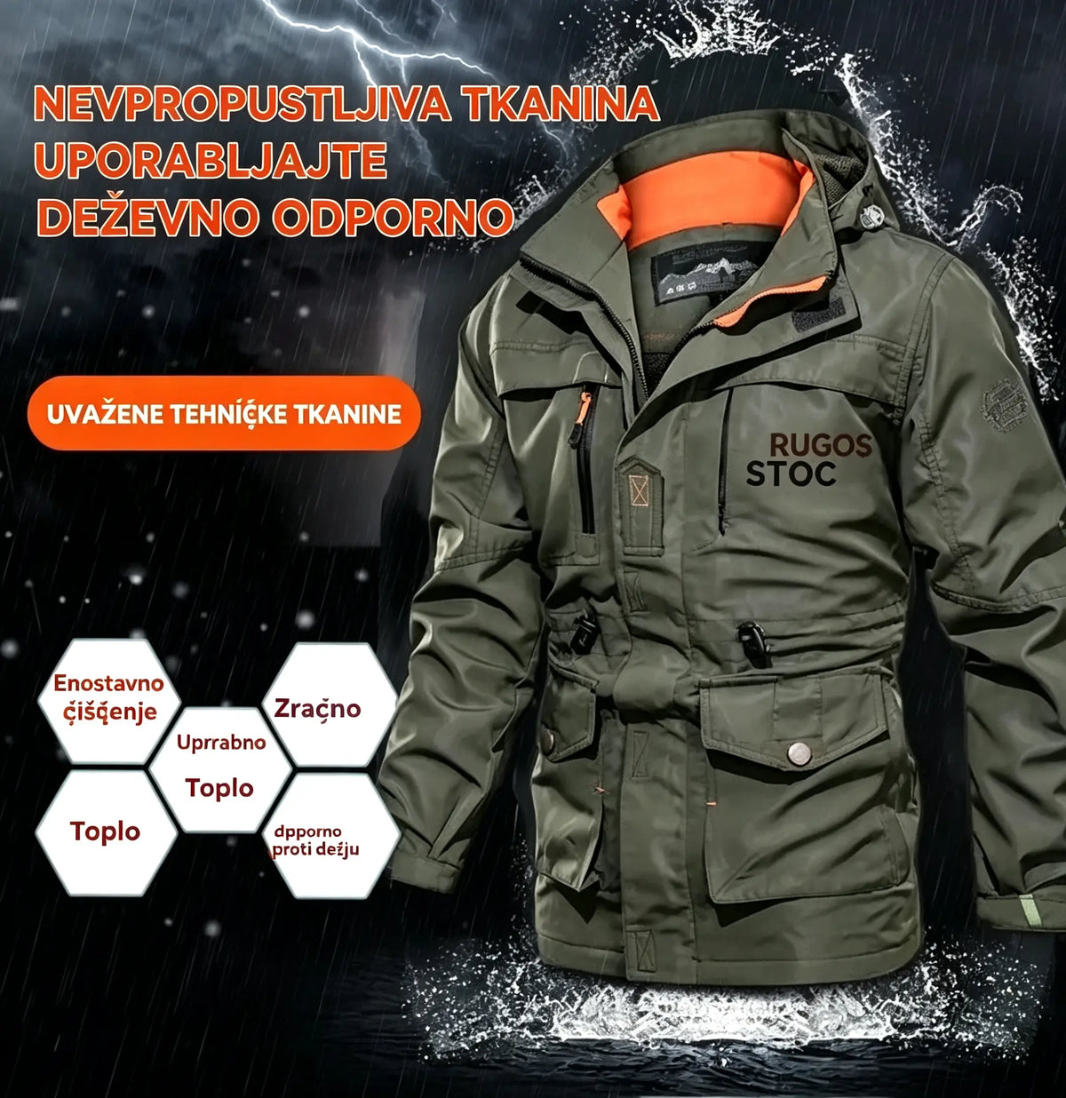 ⏳ Zadnji dan – 50 % popust 🔥【M–5XL】Nova kakovostna moška jesenska in zimska jakna, vodoodporna in odporna proti vetru, z več žepi