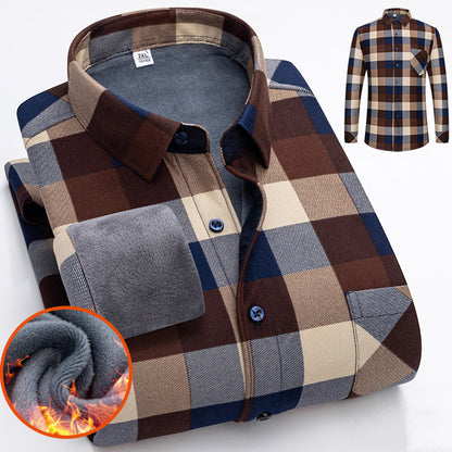 👔 【L-5XL】Męska zimowa biznesowa koszula z długim rękawem, ciepła i elegancka