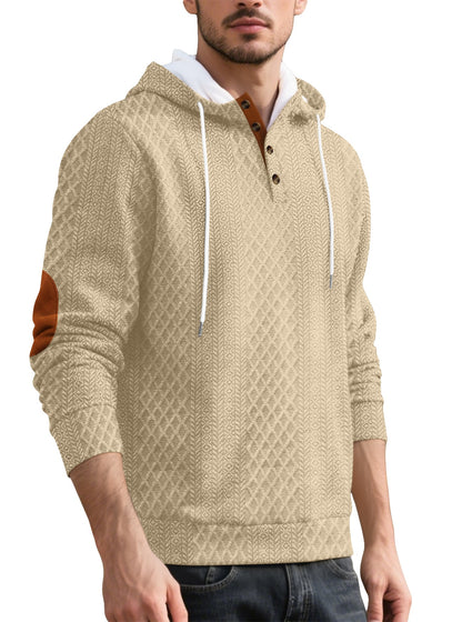 🔥【S-3XL】Męska casualowa bluza z kapturem, żakardowa, jednokolorowa, 2025