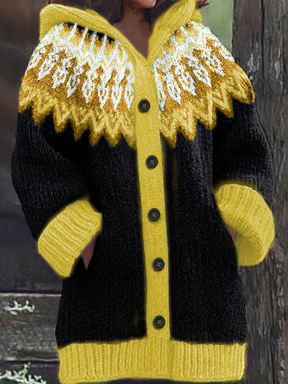 ⏳ Último día – 50% de descuento【S~5XL】 ✨ Chaqueta elegante con capucha y estampado retro colorido