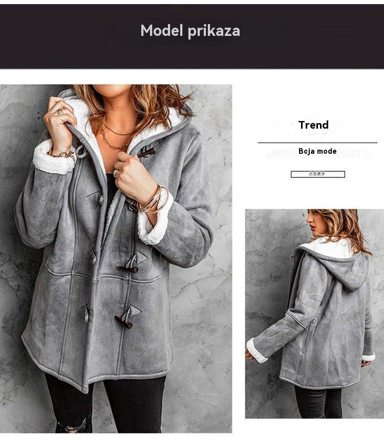 🥼🐏💖2026 Modna i topla ženska jakna od antilopa sa flis podlogom, S-5XL, zimska jakna/za slobodno vrijeme