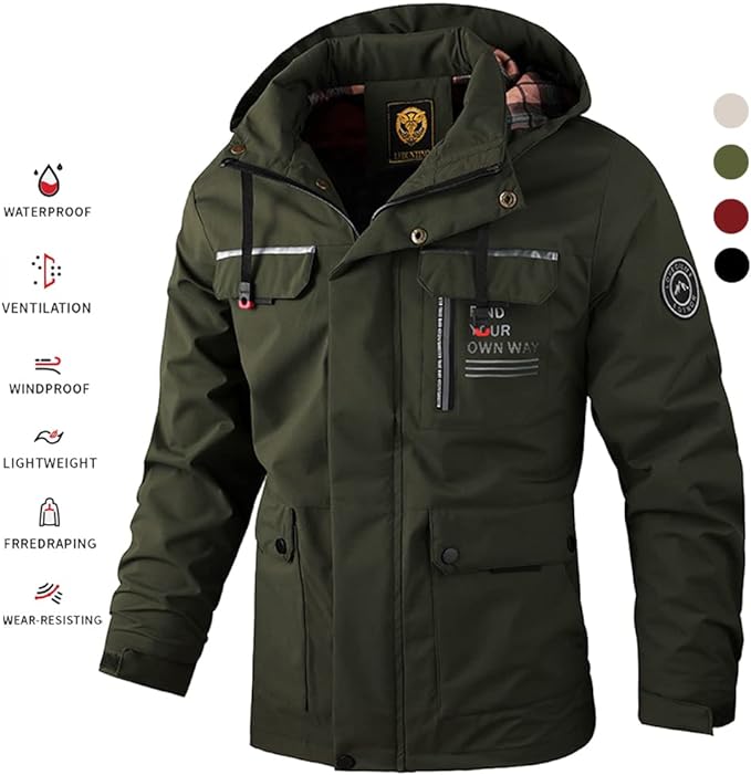 🔥🔥【【M-6XL】Új, vastag, meleg ősz- téli férfi kabát, amely szellőálló és vízálló