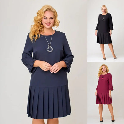 👗 【S-5XL】Νέο κομψό ρετρό πλισέ φόρεμα, άνετο και ευκολοσυνδύαστο