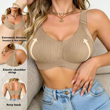 💕1+1 zdarma💕【40–95 kg】Letní prodyšná podprsenka bez kostic ❤️ Bezešvá, pohodlná, tvarující a zpevňující poprsí