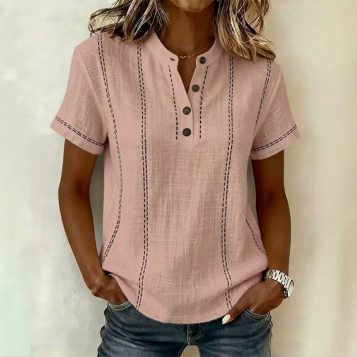 👚⏳ Wyprzedaż 50% ✨【S-3XL】Nowa letnia koszula z krótkim rękawem z bawełny i lnu, wygodna i przewiewna, modna i uniwersalna.