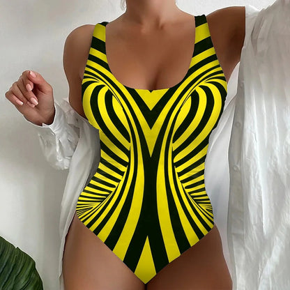 🏖️【Utolsó nap – 50% kedvezmény】🔥【S~8XL】Egyedi csíkos egyrészes fürdőruha