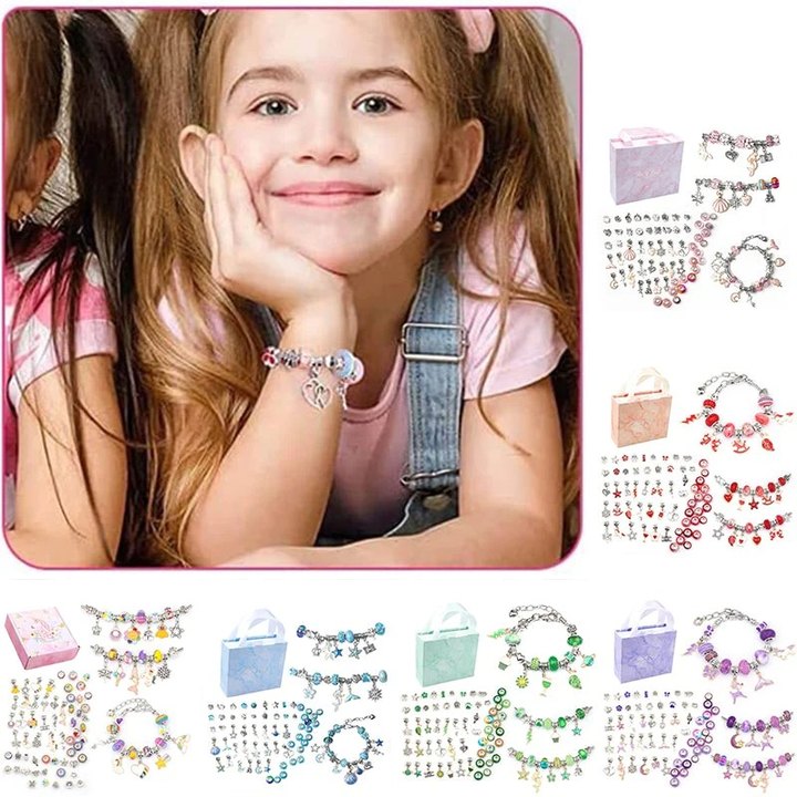 ❀✨Conjunto de pulseras de dibujos animados para niños, joyería creativa hecha a mano