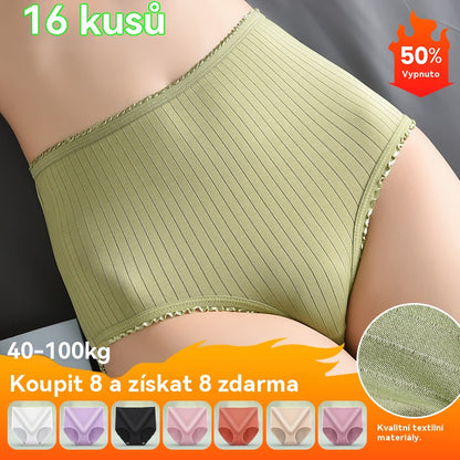 💖【8 kusů】Poslední den s 50% slevou: Voděodolné antibakteriální kalhotky s vysokým pasem