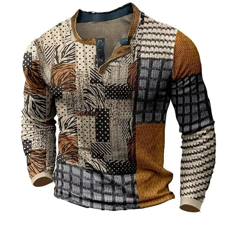 👔【S-4XL】Męska, jesienna, nowa, wygodna, długorękawa koszula z nadrukiem