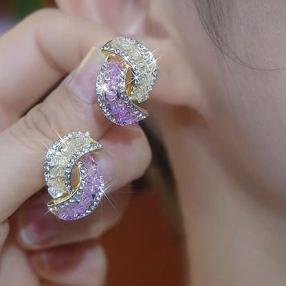 🏆Kupi 1 i dobiješ 1 gratis✨【2 para】Elegantne zlatne naušnice s blistavim dijamantima