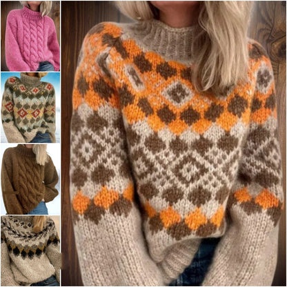 ✨【S-2XL】Seis modelos disponibles, jersey de punto de cuello alto para mujer de alta calidad, moderno y cómodo