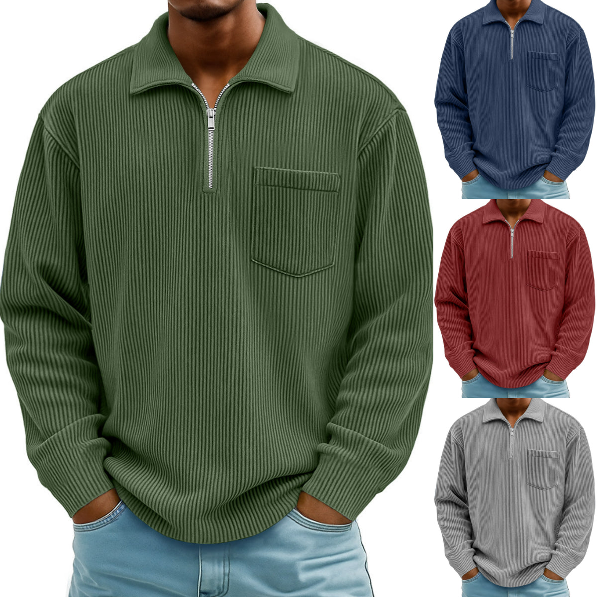 🔥【S-5XL】Nowa męska bluza z podwyższonym kołnierzem na zimę 2025