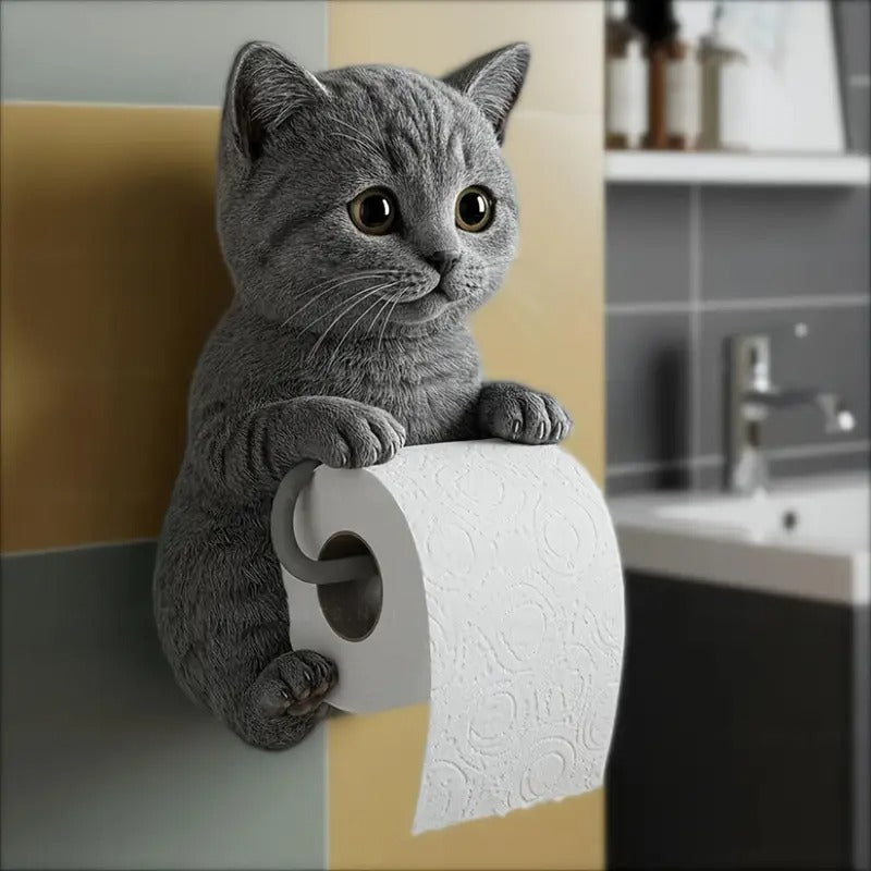 🐱🐱【Žhavý výprodej letošního roku】Držák toaletního papíru s roztomilým kočičím vzorem