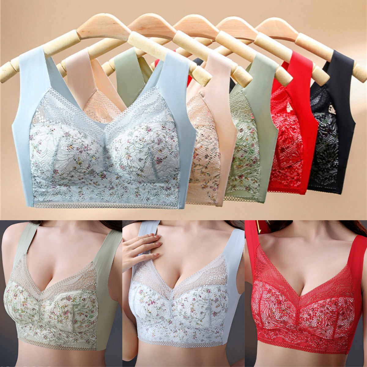 ✨【Paket od 3】💕 ešavni grudnjak od ledene svile velike veličine, prozračan i podesiv【40kg-115kg】