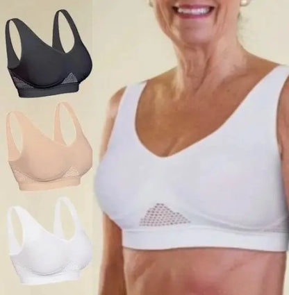 💕3 sztuki【40-120 kg】Damski letni biustonosz plus size bez fiszbin, wysokoelastyczny i przewiewny, elegancki dojrzały styl ❤️