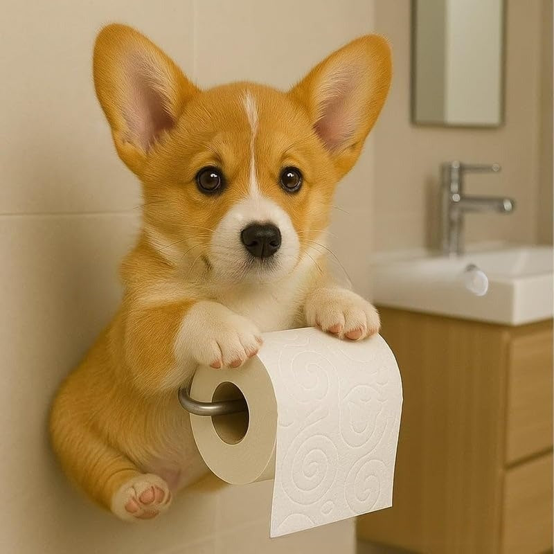 🐶 Uroczy uchwyt na papier toaletowy z motywem szczeniaka