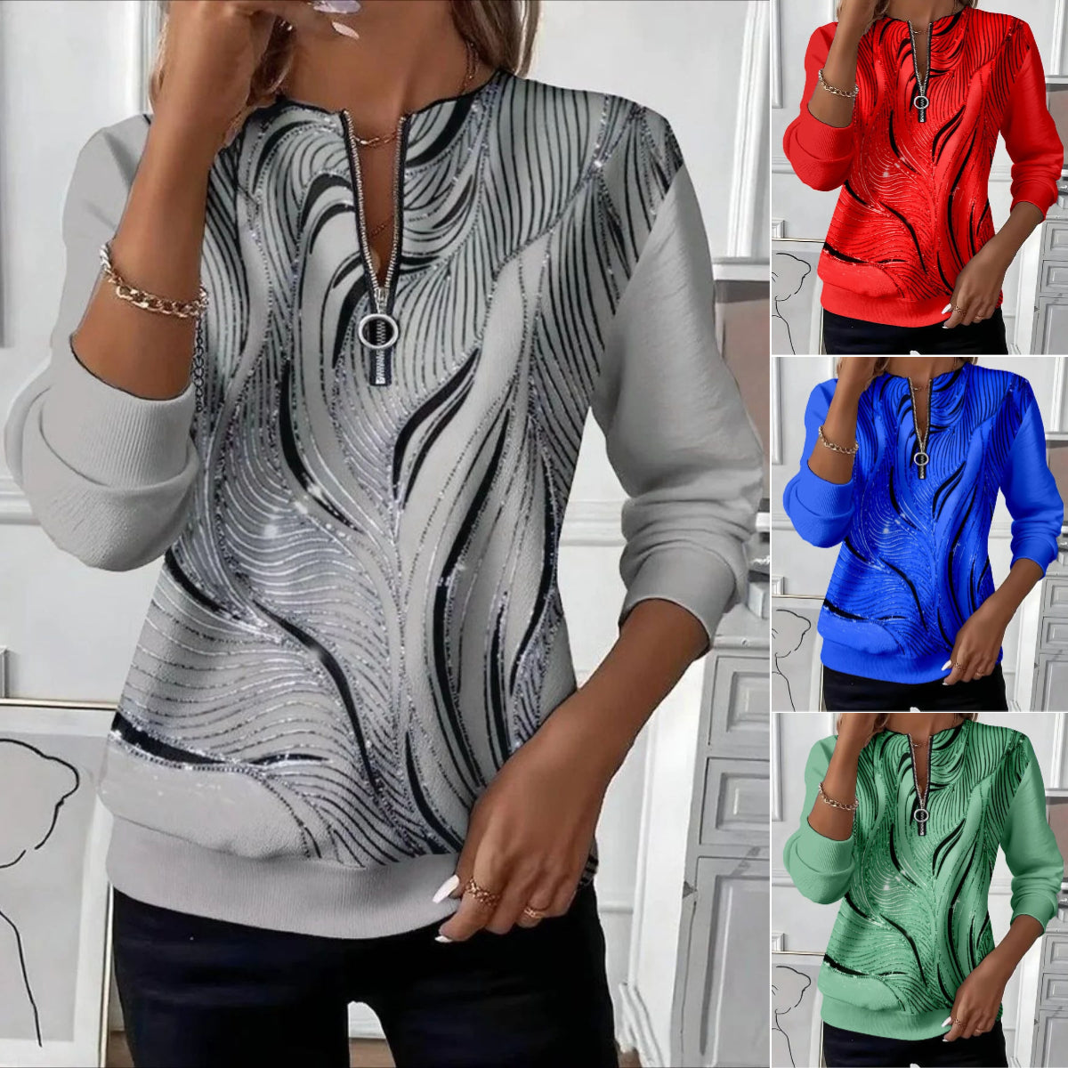 👚【S-5XL】✨Νέα κομψή γυναικεία φούτερ με σχέδιο, ευκολοφόρετη και άνετη