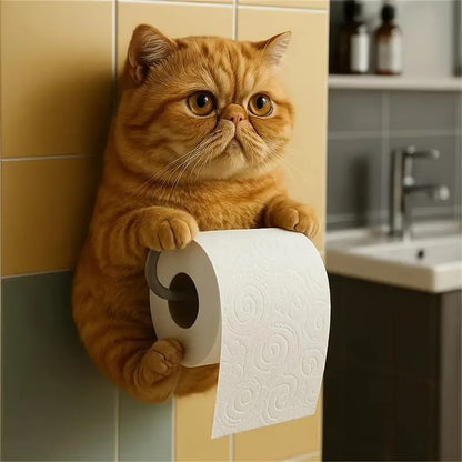 🐱🐱【Žhavý výprodej letošního roku】Držák toaletního papíru s roztomilým kočičím vzorem