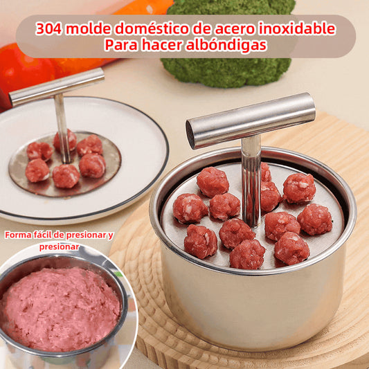 🔥Envío rápido🔥Herramienta de cocina/molde para hacer albóndigas de acero inoxidable 304 para el hogar, ideal para albóndigas de carne y pescado🍖🐟
