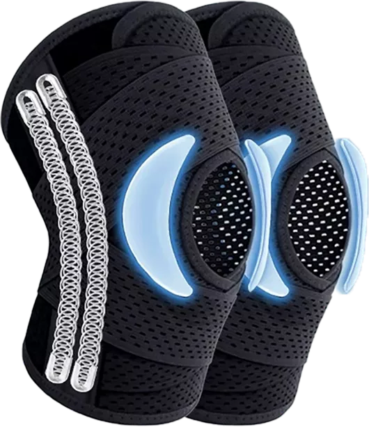 🦵Rodilleras con doble resorte, adecuadas para correr, andar en bicicleta, juegos con pelota y otros deportes.