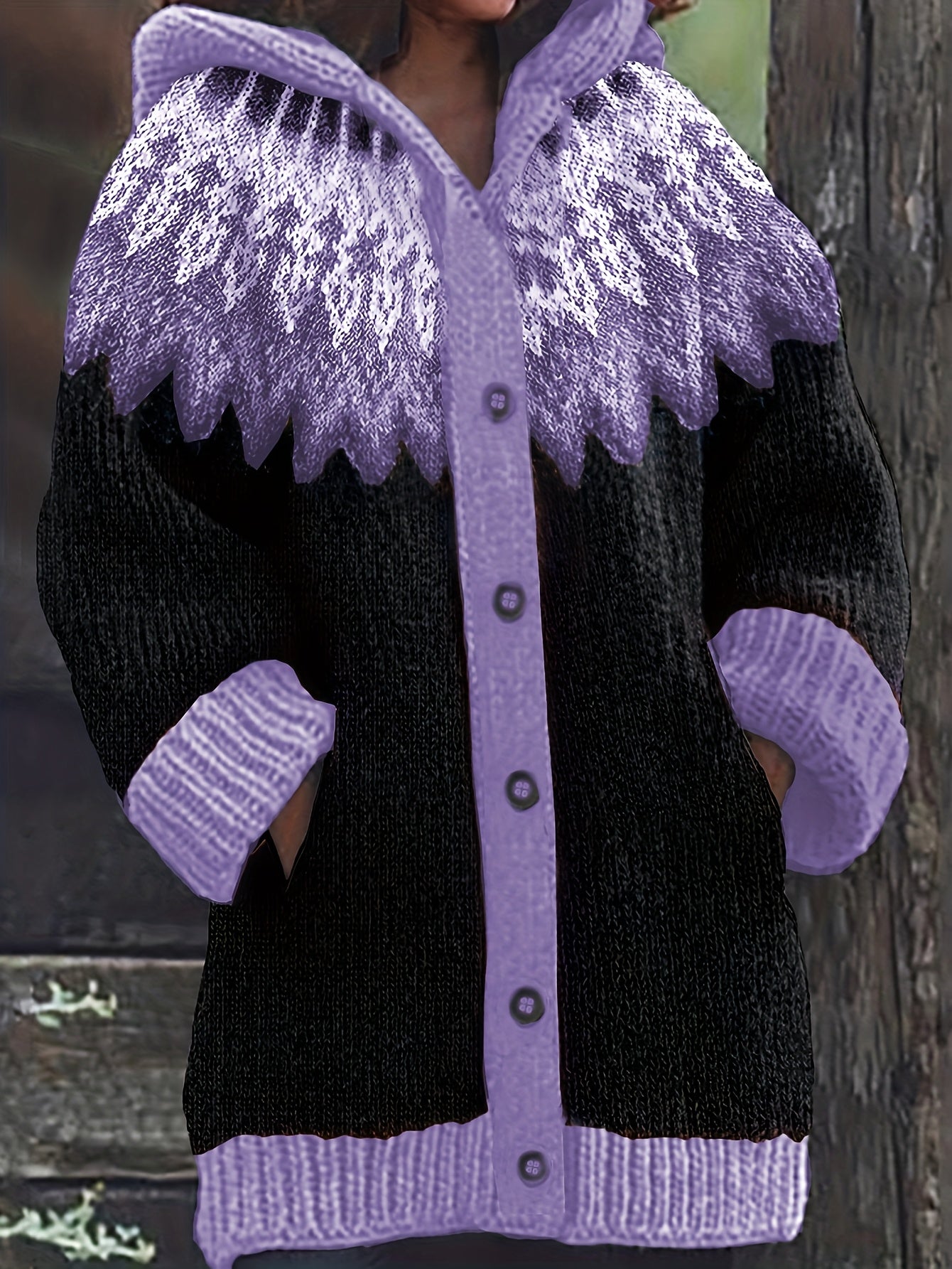 ⏳ Último día – 50% de descuento【S~5XL】 ✨ Chaqueta elegante con capucha y estampado retro colorido