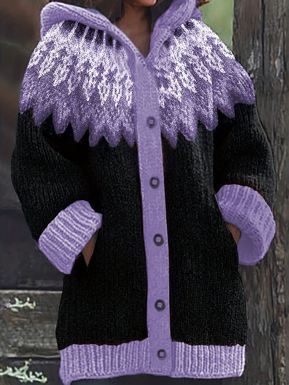 ⏳ Último día – 50% de descuento【S~5XL】 ✨ Chaqueta elegante con capucha y estampado retro colorido