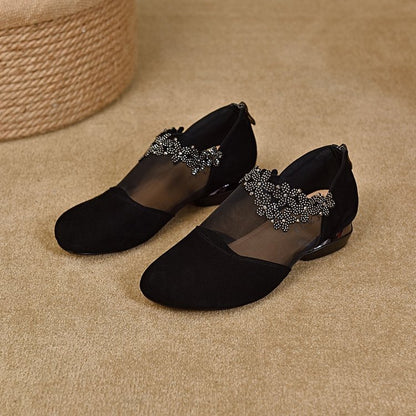 ✨【35-41】Nové elegantní kotníkové boty s prodyšnou síťovinou a nízkým podpatkem