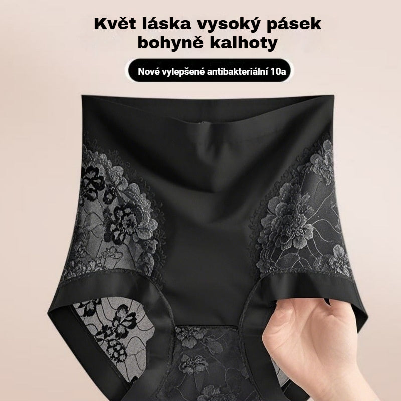 💕【balení 5 ks】Dámské krajkové kalhotky, bezešvé provedení, vysoká elasticita, tvarování bříška a zvednutí hýždí ✅ Platba na dobírku