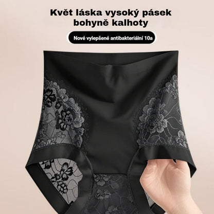 💕【balení 5 ks】Dámské krajkové kalhotky, bezešvé provedení, vysoká elasticita, tvarování bříška a zvednutí hýždí ✅ Platba na dobírku