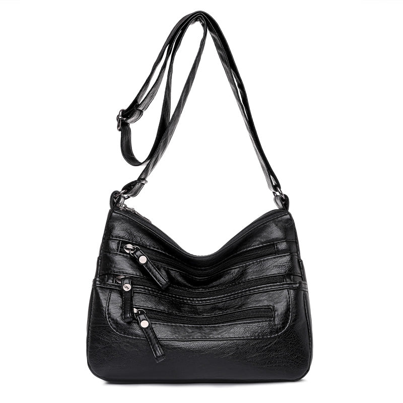 👜 Νέα ρετρό τσάντα χιαστί από μαλακό δέρμα, μεγάλης χωρητικότητας με πολυεπίπεδο σχεδιασμό