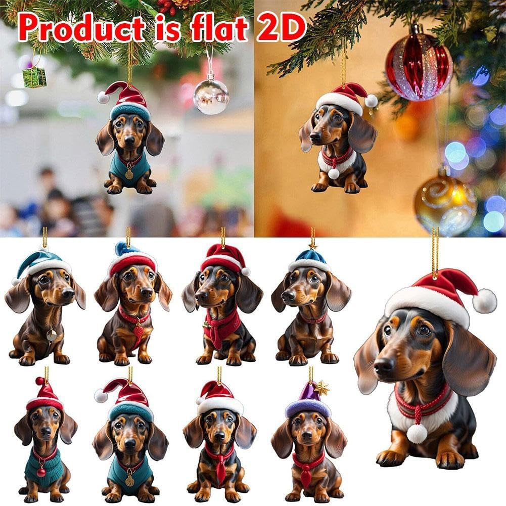 🎄【9 darab】🐕 Karácsonyfadíszek kiskutyák formájában