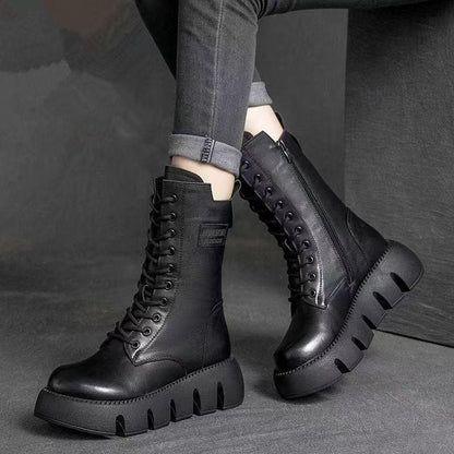 🔥【35-40】Zimski novi modeli visokokvalitetnih ručno rađenih mekanih kožnih čizama s debelim potplatima-3868861