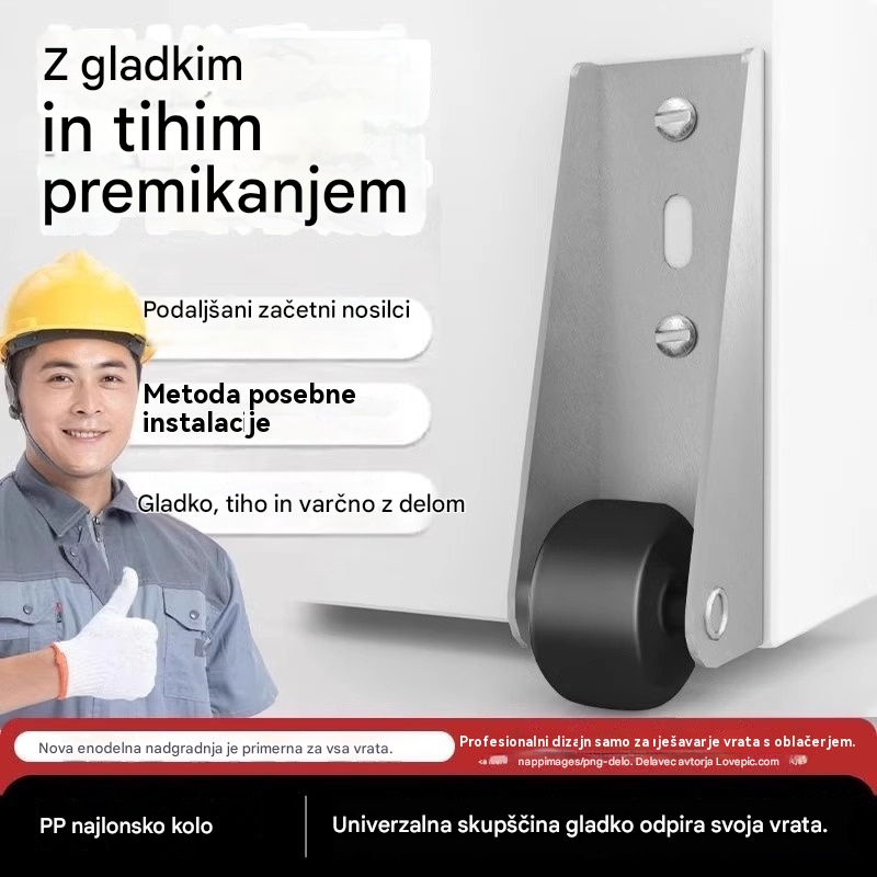 【8 koles + 32 vijakov】🚪 Nosilec za drsna vrata na kolesih – tih, nastavljiv, enostaven za namestitev 🔧