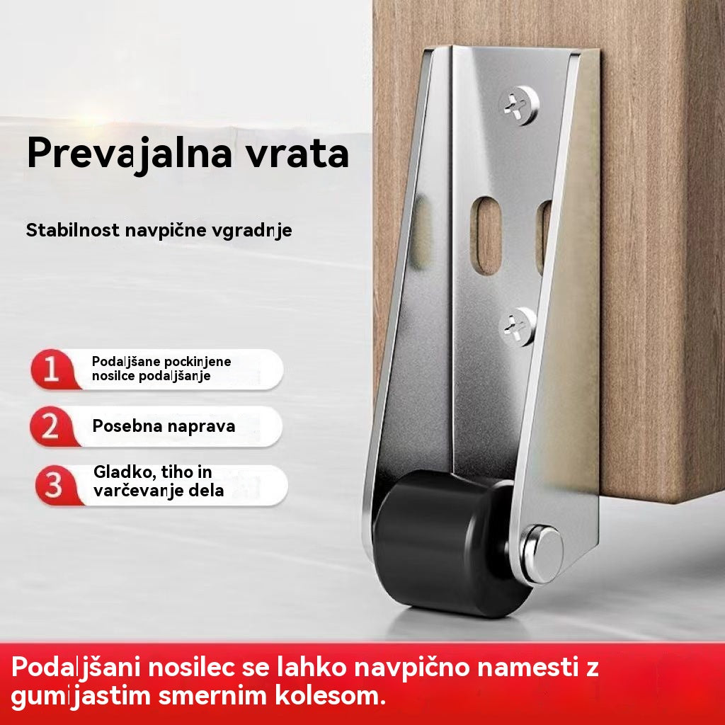 【8 koles + 32 vijakov】🚪 Nosilec za drsna vrata na kolesih – tih, nastavljiv, enostaven za namestitev 🔧