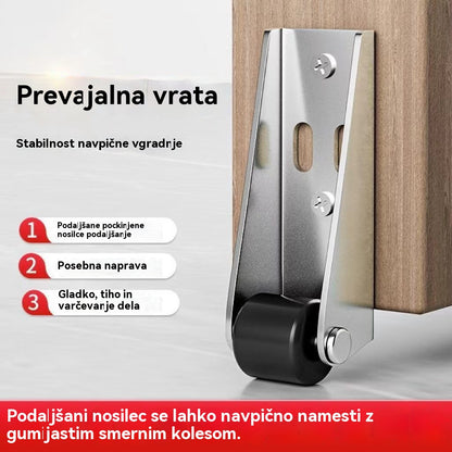 【8 koles + 32 vijakov】🚪 Nosilec za drsna vrata na kolesih – tih, nastavljiv, enostaven za namestitev 🔧