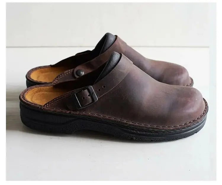 ✨Poslední den 50% sleva🔥【38-48】😎 Unisex multifunkční ležérní pantofle z pravé kůže s měkkou podrážkou