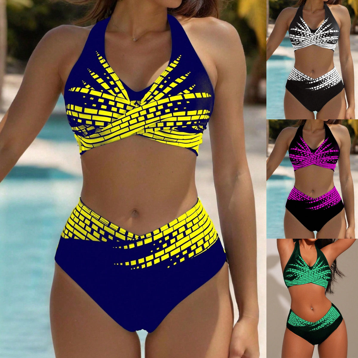 🏖 Nová akční nabídka【L–5XL】Dámské volnočasové zeštíhlující plavky, rychleschnoucí materiál, dvoudílný design