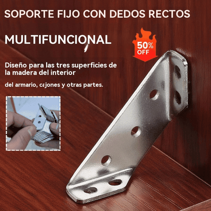 🏠⚙️【6  juegos】Soportes para muebles de acero inoxidable, esquinas gruesas, sujetadores en ángulo para muebles de 90°