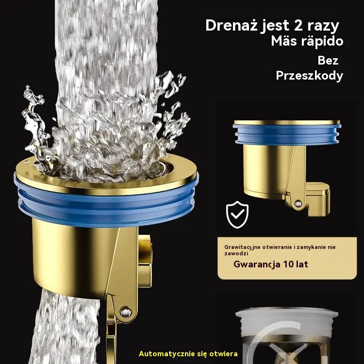 🚿🕳 Uniwersalny mosiężny odpływ podłogowy z rdzeniem antyzapachowym