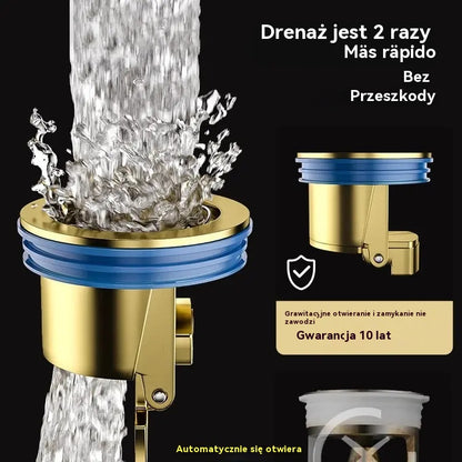 🚿🕳 Uniwersalny mosiężny odpływ podłogowy z rdzeniem antyzapachowym