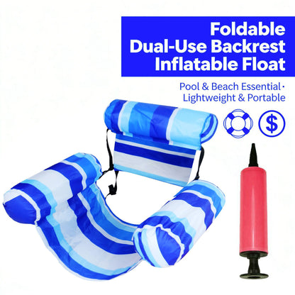 📢 Platba na dobírku – doprava zdarma 💦 Skládací nafukovací plovoucí lehátko s opěradlem + nafukovací pumpa 🏊